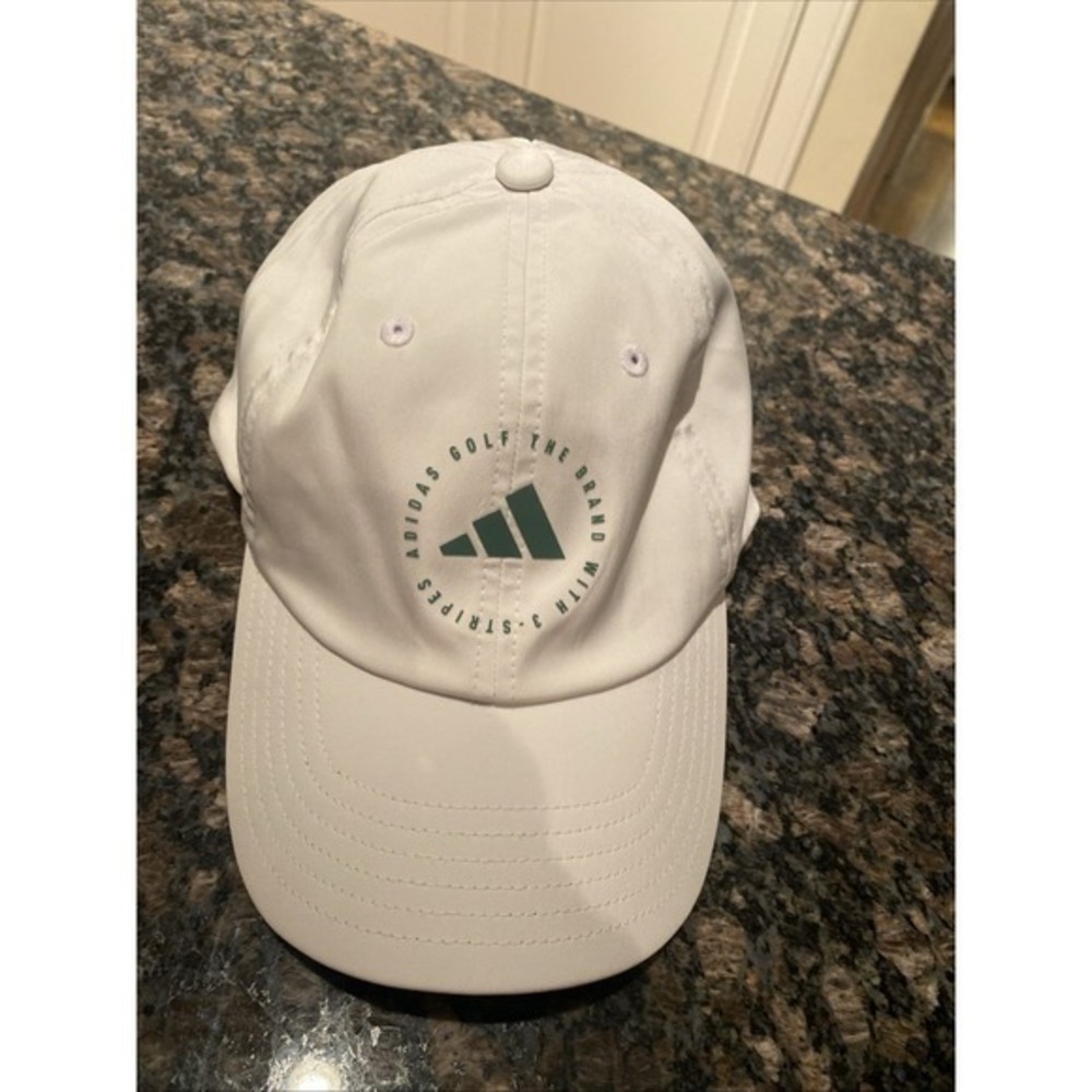 Adidas‎ Womans Golf Hat White/Green Logo Adjustable 0138